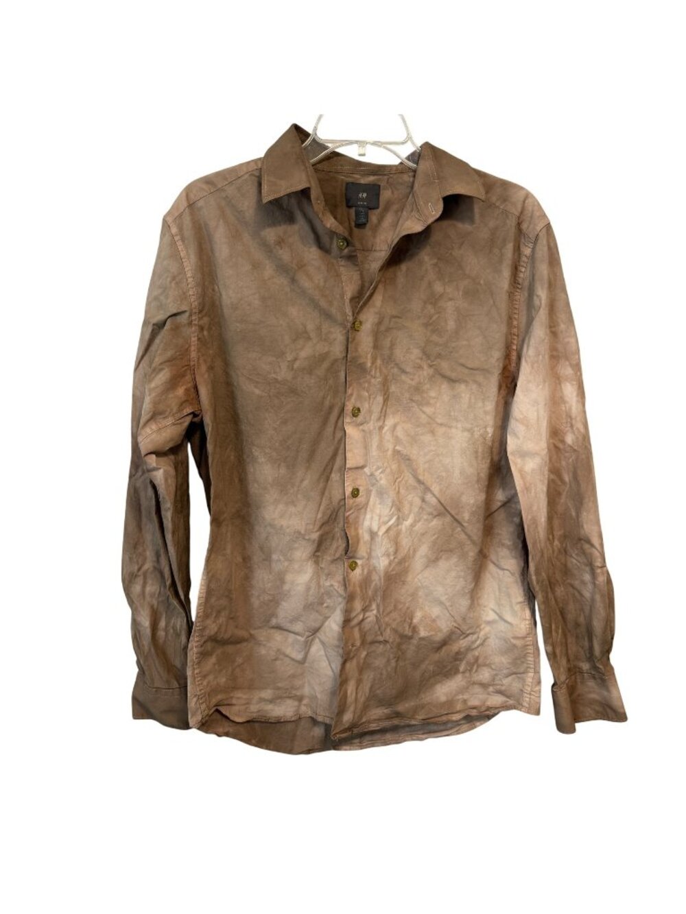 H&M Slim Fit Brown Long Sleeve Shirt L